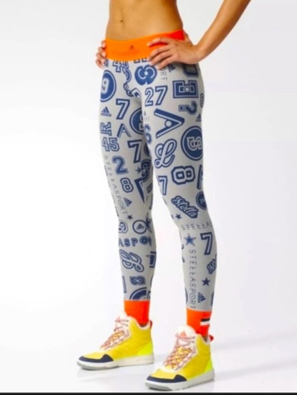 Adidas by Stella McCartney ClimaWarm Leggings Letters Numbers Print
